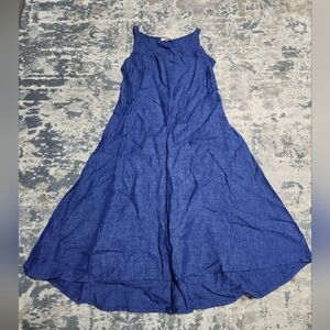 Eileen Fisher | Organic Linen Ballet Neck Sleeveless Hi Low Dress